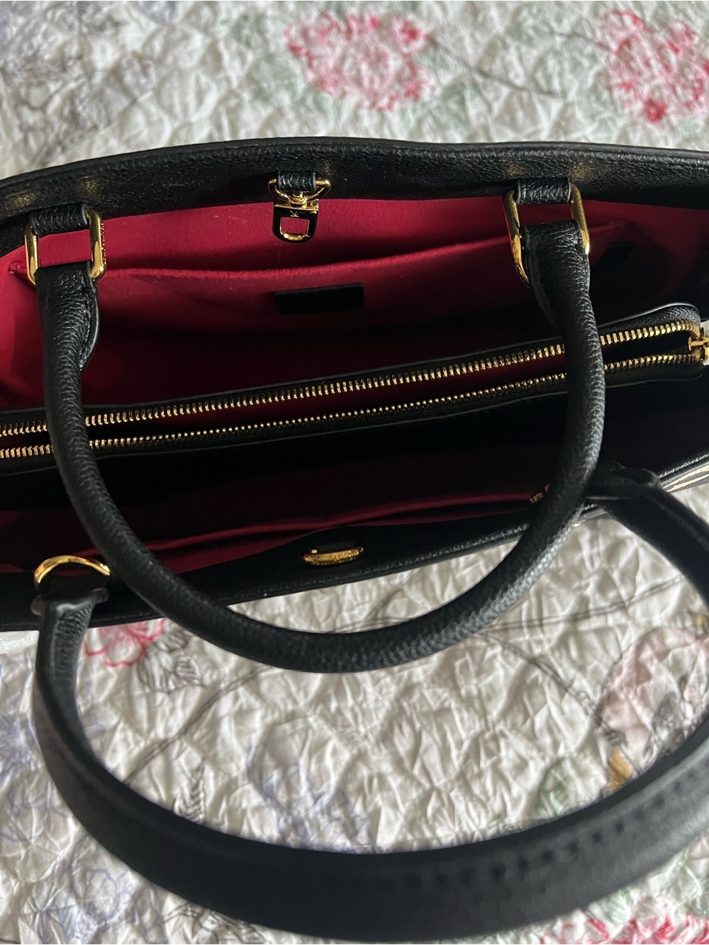 LV Black with Cream Monogram pebble Leather Tote - Picture 7 of 16